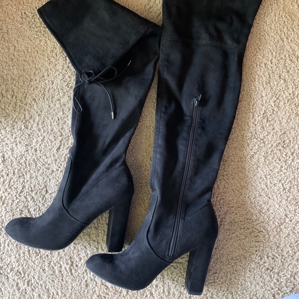 Over the Knee Block Heel Boots